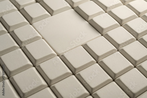 Unique tile pattern with a smooth central square on a neutral background showcasing modern design elements and texture