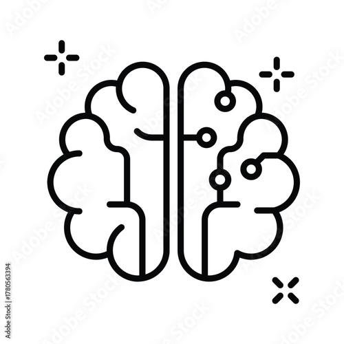 Modern AI neural network icon symbolizing deep learning and data connections.