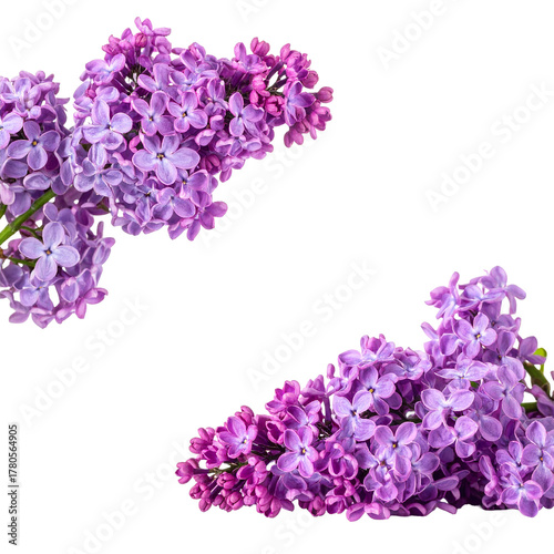 Lilac Blossoms in Bloom: Delicate sprays of vibrant lilac flowers create a picturesque display of nature's beauty, a symbol of spring's arrival and the simple joy of botanical elegance.