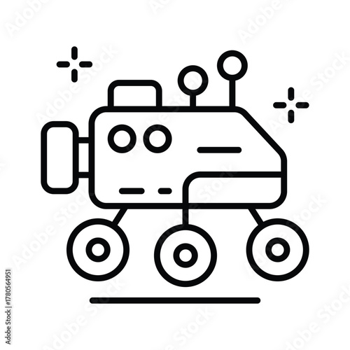 AI rover icon representing robotics, exploration, and autonomous systems.