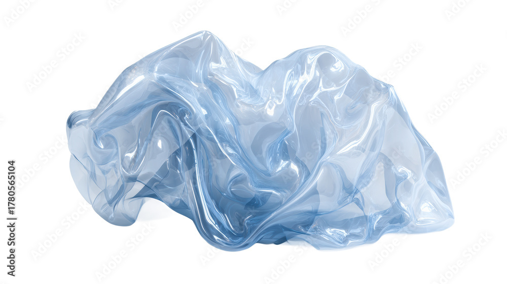 Fototapeta premium Abstract translucent fabric flowing with soft light and shadow