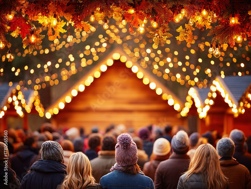 a bustling Christmas market