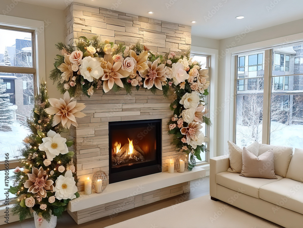 Naklejka premium a warm and inviting Christmas room