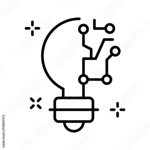 Grab this amazing icon of digital innovation bulb in modern design style
