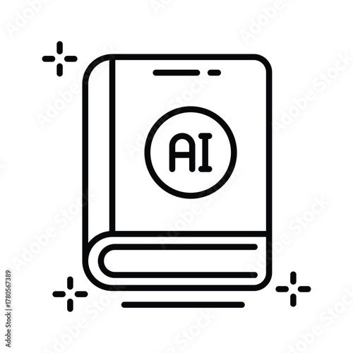 Artificial intelligence educational book vector design in modern style