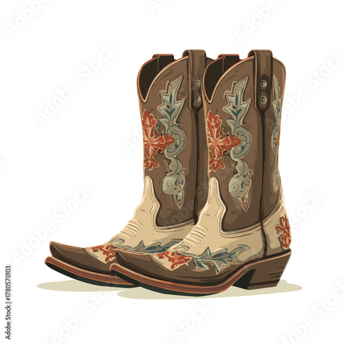 Vector illustration of a pair of cowboy boots