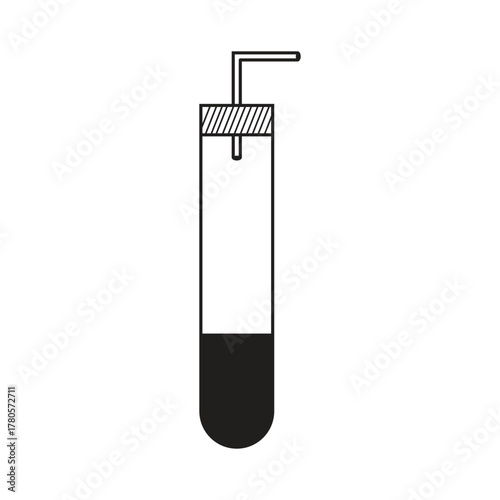 Lab flasks test icon, flask vector icon, chemistry laboratory black outline and filled version,  laboratory chemical glassware equipment. on white background.