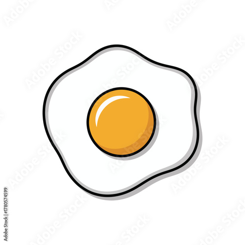 Vector illustration of fried egg with yolk