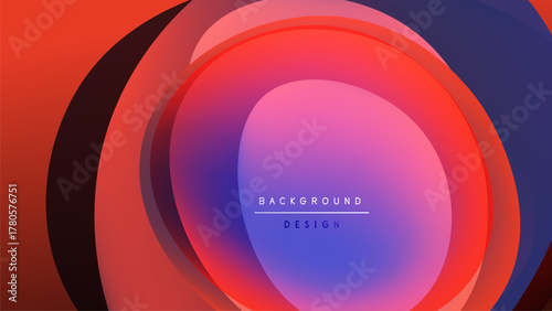 Abstract concentric circles, vibrant colors blend. Red, purple, blue gradients create dynamic visual effect. Modern design element.