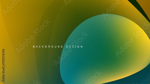Abstract gradients blend, creating flowing shapes. Yellows, greens, teal dominate dark background. Minimalist design evokes modern aesthetic.