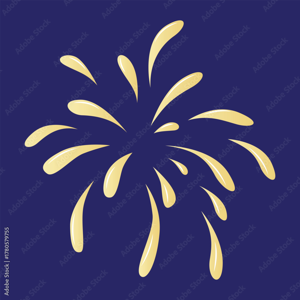 Fototapeta premium Random splashes on dark blue night background. Fireworks, sparks, splashes, lights, abstract decor.