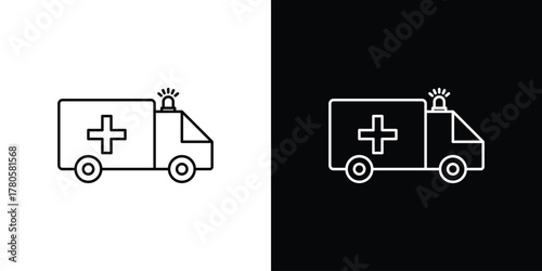 Ambulance icon logotype designs. modern icon design set