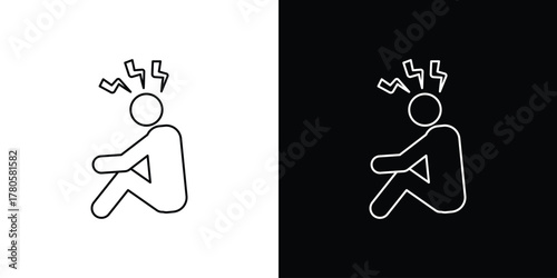 Anxiety or stress icon logotype designs. modern icon design set