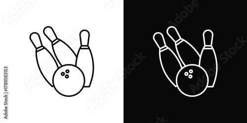 Bowling icon logotype designs. modern icon design set