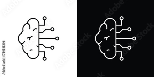 Brain circuit icon logotype designs. modern icon design set