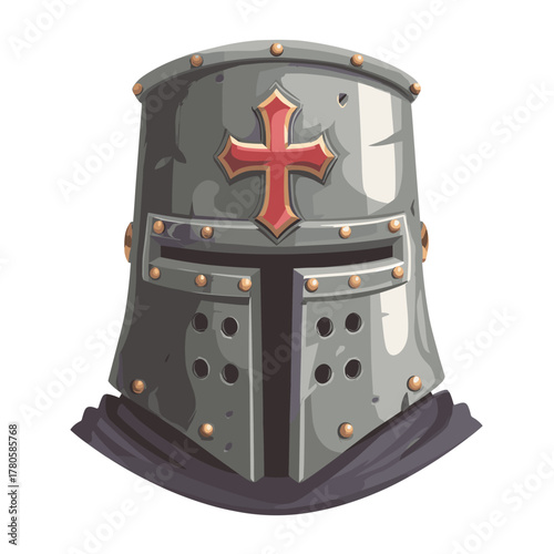 Vector illustration of a knight armor helmet