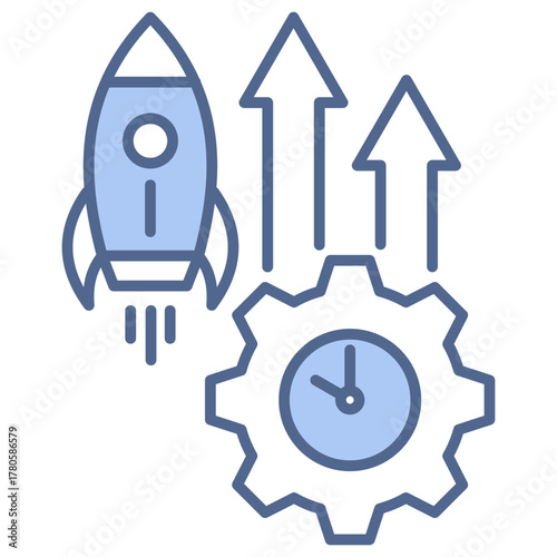 Productivity Boost Blue Icon