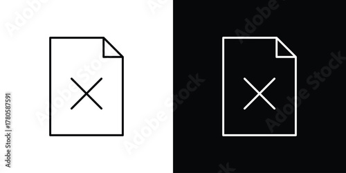 Delete Document icon logotype designs. modern icon design set