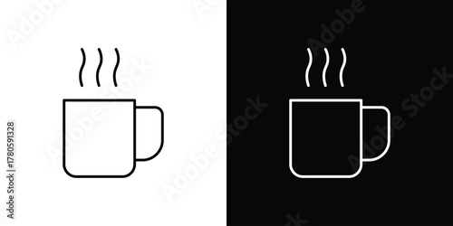 Hot coffee Mug icon logotype designs. modern icon design set