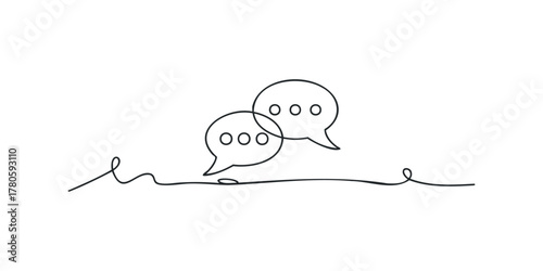 Two linked speech bubbles with ellipsis dots
