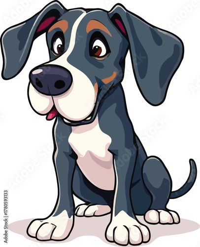 Cute cartoon a illustrator vector Bluetick Coonhound