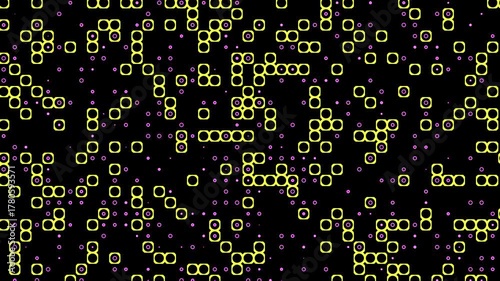 Abstract geometric shapes moving in pattern animation