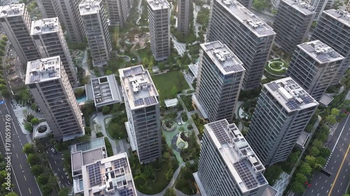 solar panel on roof top of apartment