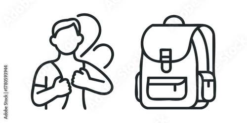 Person holding hands over chest next to backpack