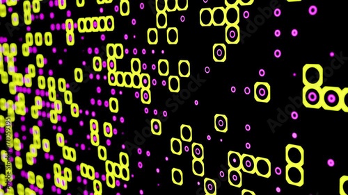 Abstract geometric pattern animating on black background