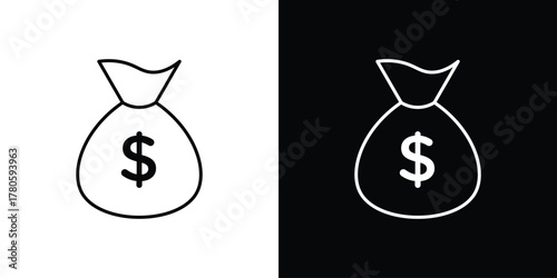 Money bag icon logotype designs. modern icon design set