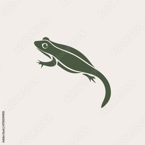 Silhouette style minimal tadpole t-shirt design featuring clean black vector art of a tiny tadpole, perfect for nature lovers, aquatic life enthusiasts, biology fans, minimalist art admirers, and mode