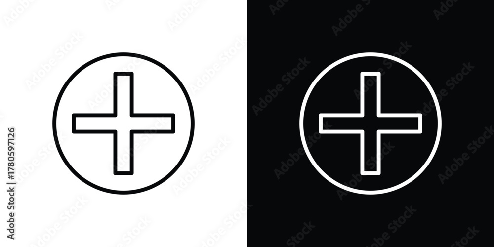 Fototapeta premium Plus icon logotype designs. modern icon design set