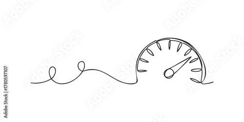 Single line drawing of a speedometer gauge