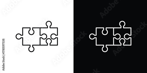 Puzzle icon logotype designs. modern icon design set