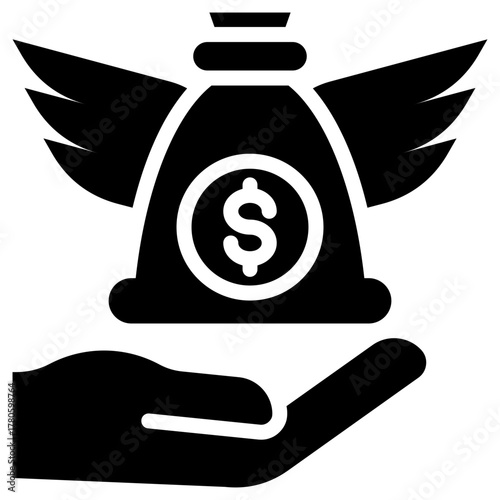 Angel investor  icon for bankruptcy , website, application, printing, document, poster design, etc