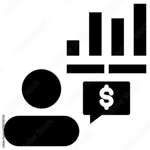 Financial advisor  icon for bankruptcy , website, application, printing, document, poster design, etc