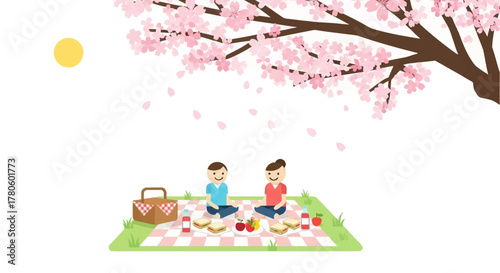 Picnic Under Cherry Blossoms A Peaceful Outdoor Scene