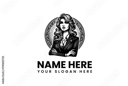 Elegant Businesswoman Logo Empowering Design for Professional Branding, perfect for law firms and agencies