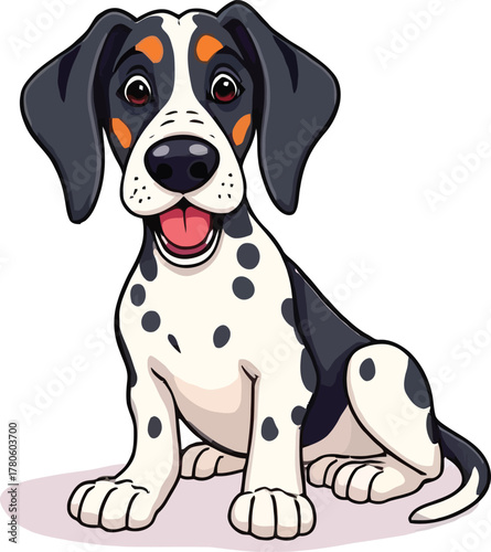 Cute cartoon a illustrator vector Bluetick Coonhound