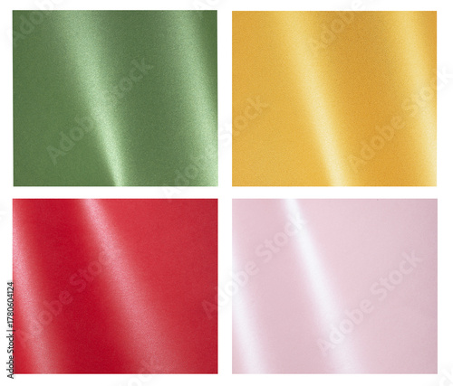 Glossy gradient paper textures set. Sheet backgrounds with elegant gloss effect, bold colors for