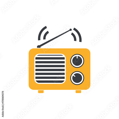 Retro radio broadcasts music in living room, bringing nostalgic tunes and warm atmosphere to the space, creating a cozy and inviting ambiance.