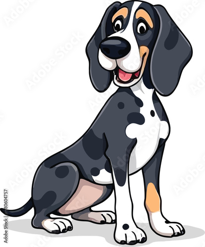 Cute cartoon a illustrator vector Bluetick Coonhound
