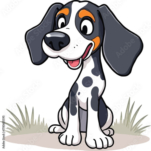 Cute cartoon a illustrator vector Bluetick Coonhound
