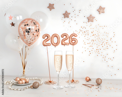 Rose gold and white New Year