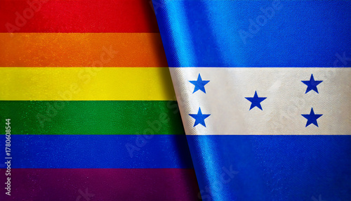 レインボーフラッグとホンジュラスの国旗(Pride Flag & Honduras flag.)
