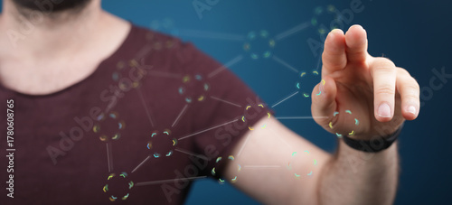 Close up of a man's hand in...