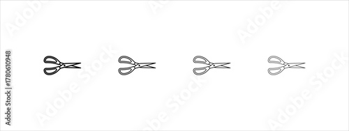 Scissor line thin line vector icons collection