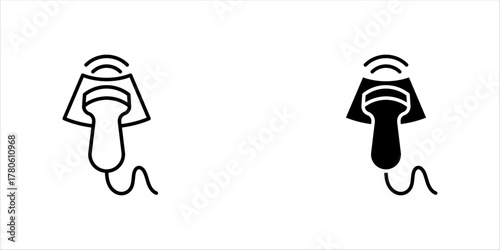 Ultrasonography Icon set Lineal Color Vector Illustration