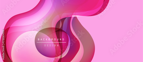 Abstract pink design. Flowing shapes create dynamic visual effect. Modern background with gradient colors, smooth curves.