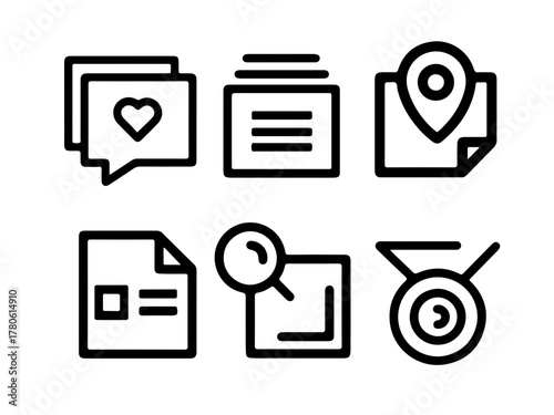Thick Outline Vector Icons for Interface and Web